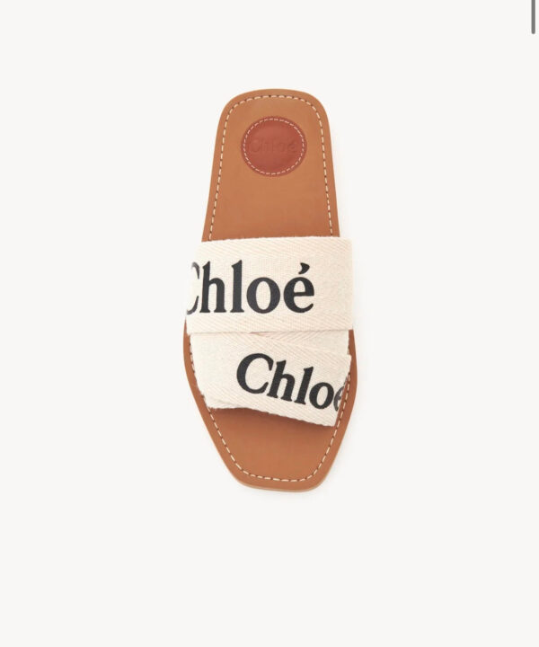 Chloe Woody Logo-print Canvas Slides - Image 2