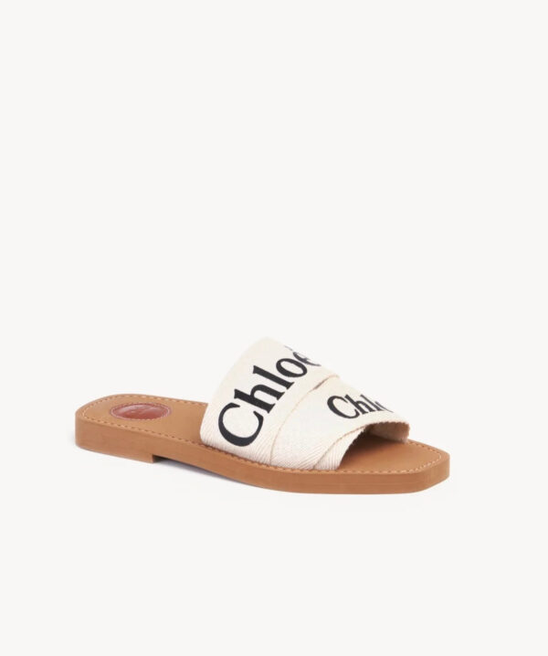 Chloe Woody Logo-print Canvas Slides