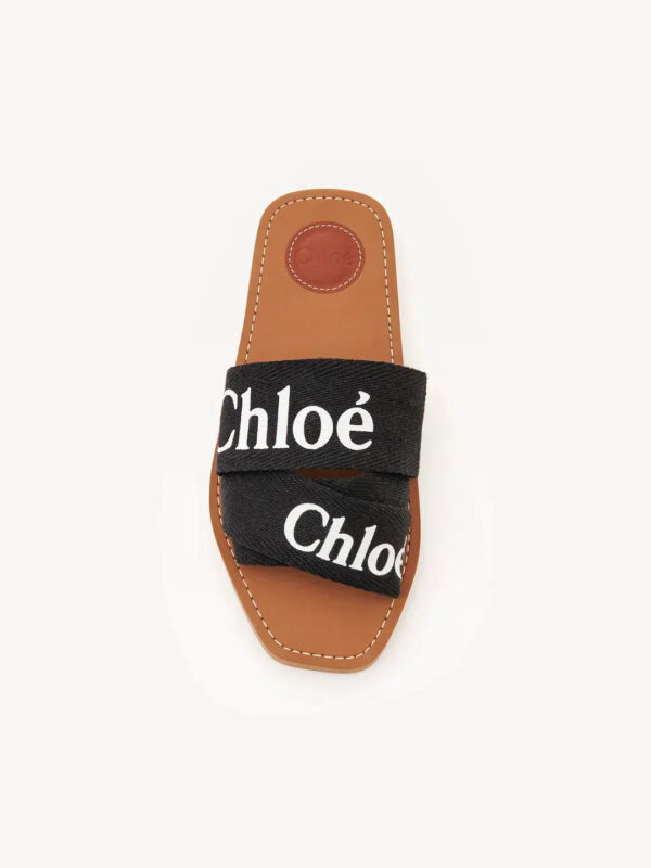 Chloe Woody Logo-print Canvas Slides - Image 7