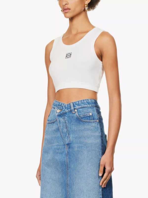 Loewe Cropped Anagram Tank Top In Cotton - Image 3